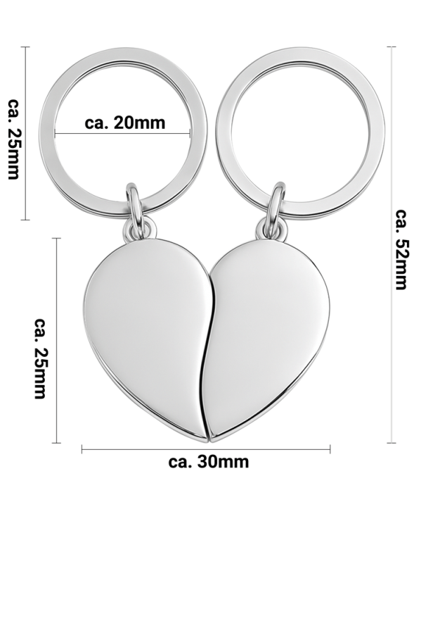Porte-clés coeur partagé avec gravure imprimée | Omnishirt