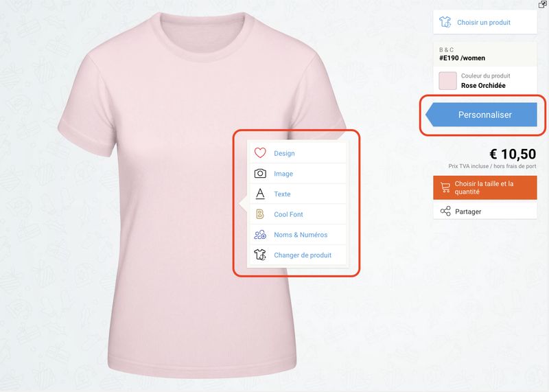 Concevoir votre propre T-shirt personnalisé