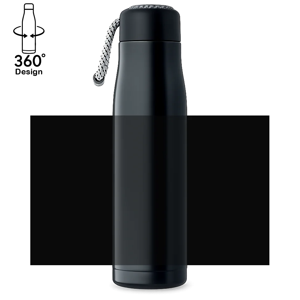 Gourde isotherme en acier inoxydable 500 ml avec dragonne - Gourde gravée personnalisée