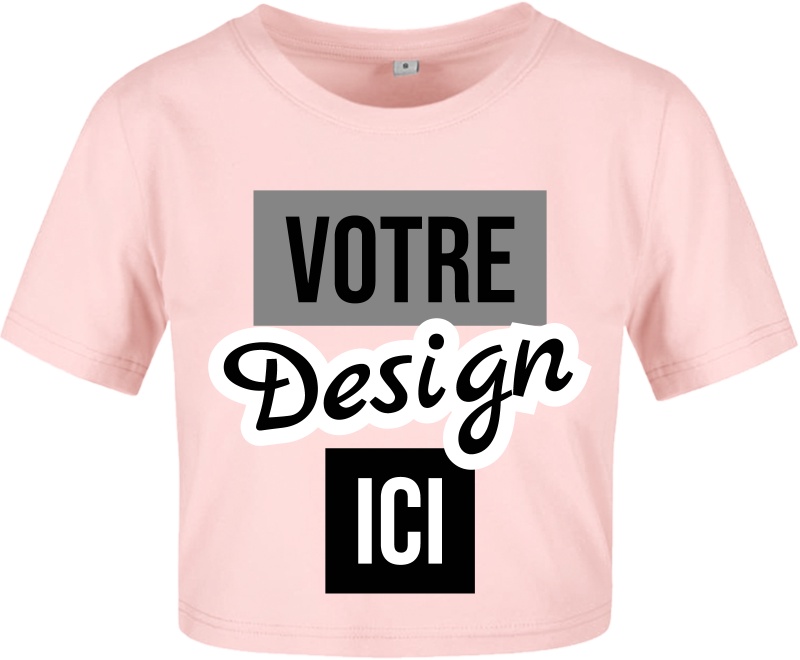 Build Your Brand Cropped Tee à personnaliser