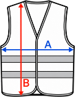 Gilet de sécurité unisexe avec bandes réfléchissantes Dimensions