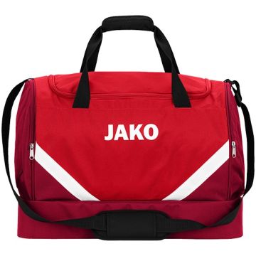 JAKO Sporttas Iconic met Schoenenvak personaliseren – Voor – Rood / Wijnrood