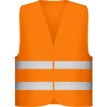 Korntex Unisex veiligheidsvest met reflecterende strepen personaliseren – Voor – Neon Oranje