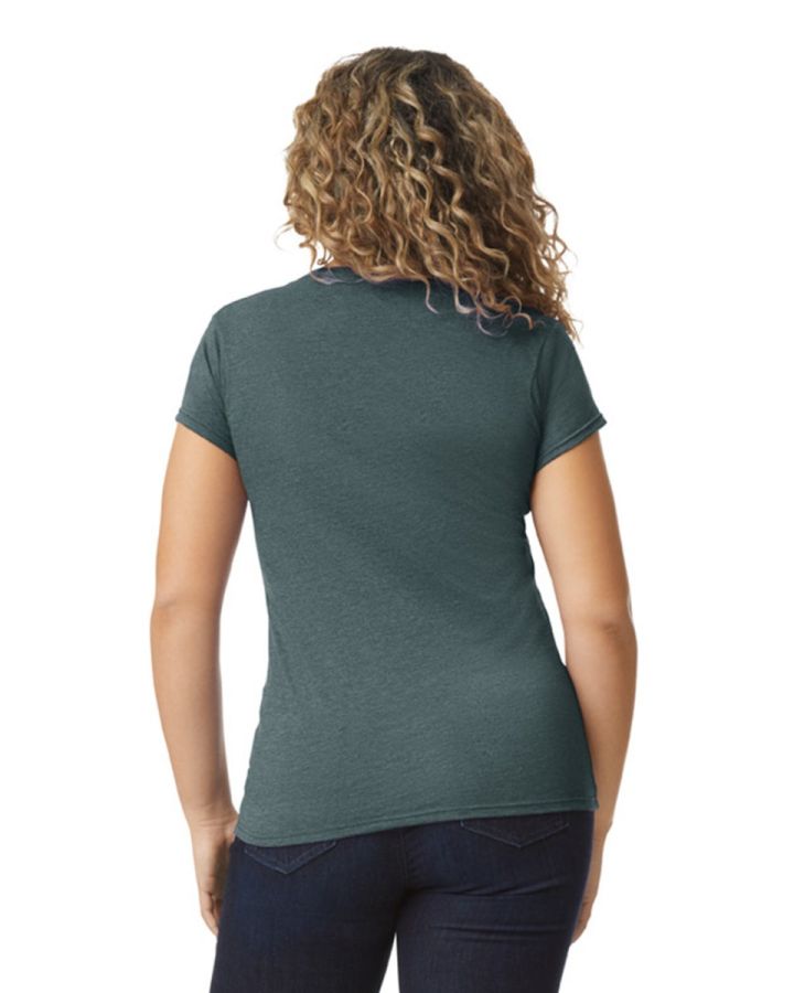 Softstyle V-hals Dames T-Shirt bedrukken | Gildan