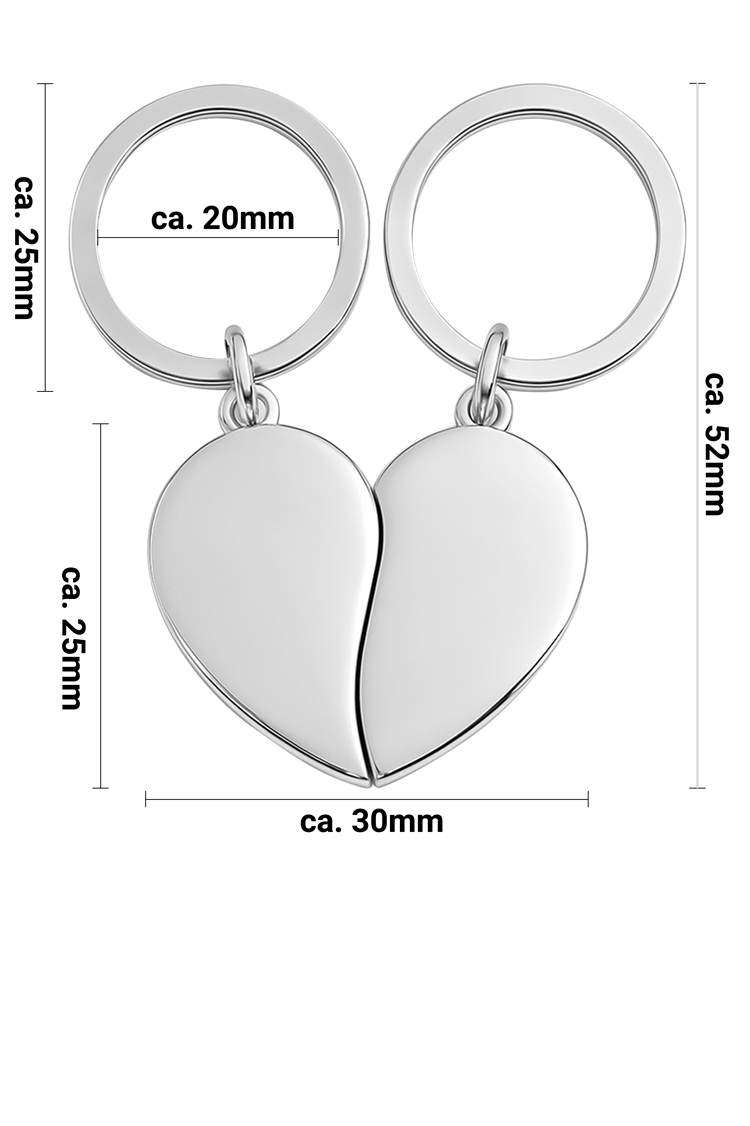 Sleutelhanger verdeeld hart bedrukken | Omnishirt