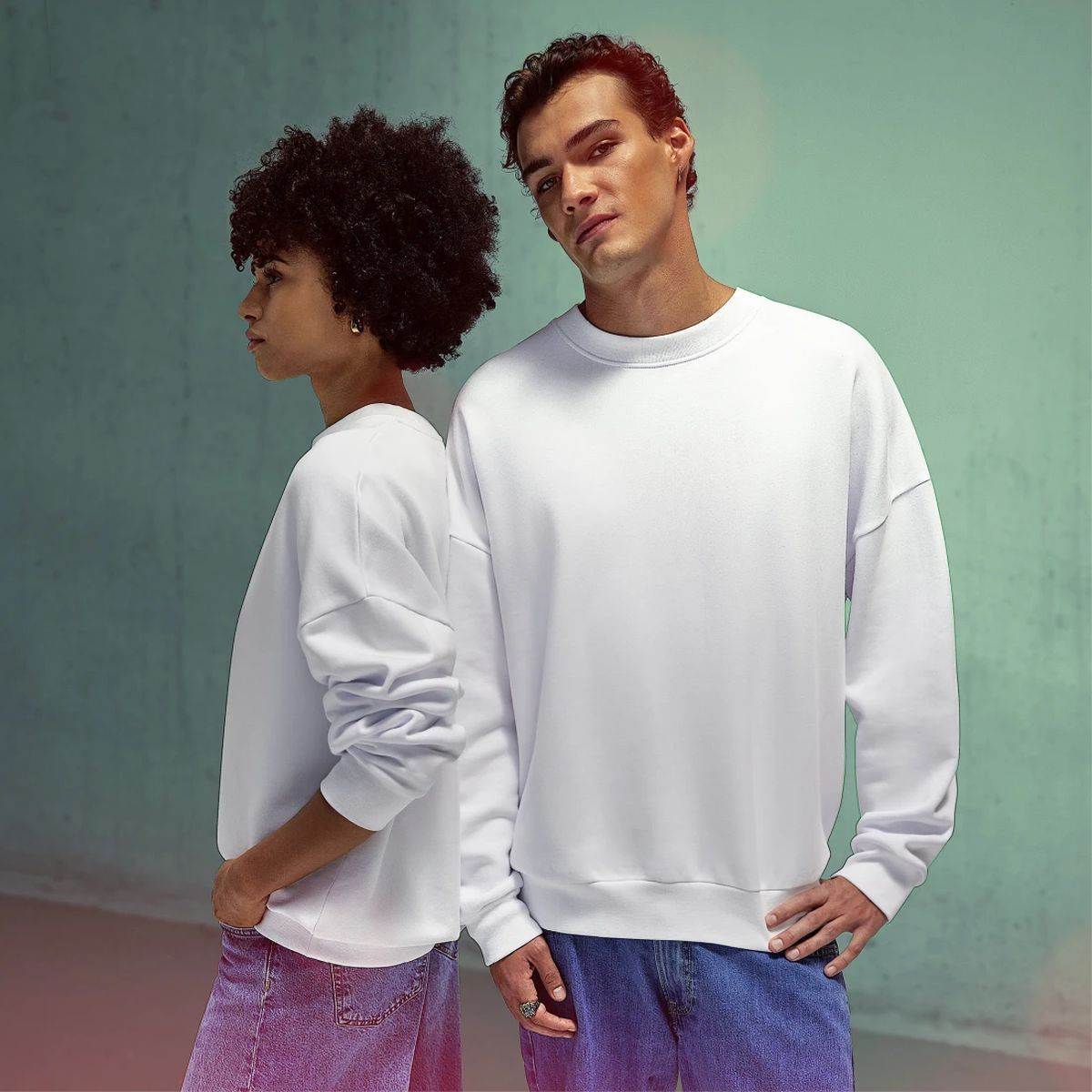 B&C Oversized Influence Crew sweater bedrukken | B&C