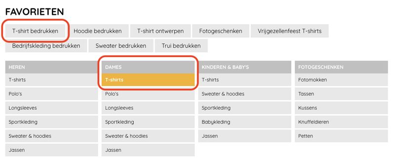 Kledingstuk selecteren - Stap 1