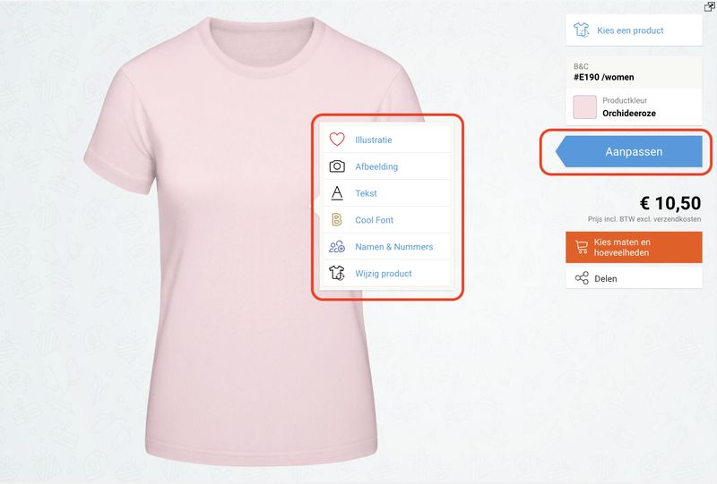 T-shirt zelf ontwerpen - Stap 1