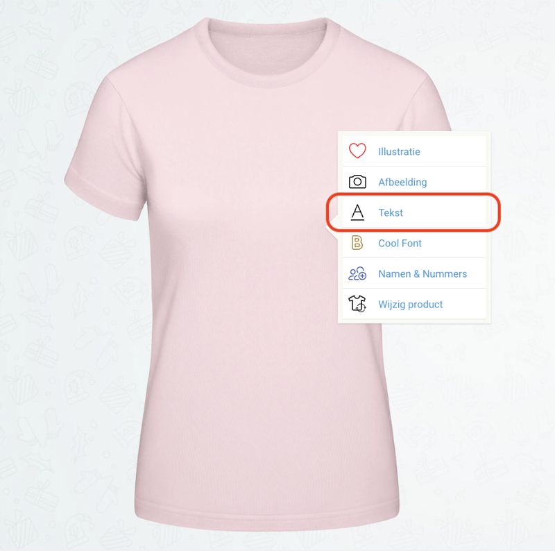 T-shirt zelf ontwerpen - Tekst toevoegen