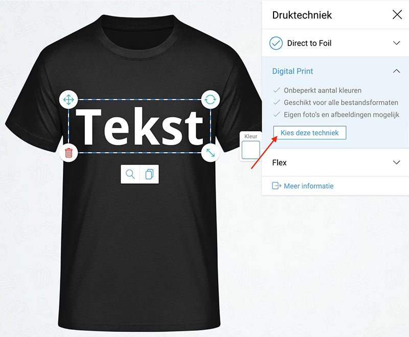 Druktechniek kiezen - Stap 3