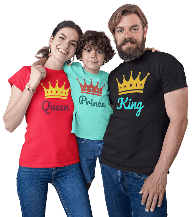 Familie T-shirt bedrukken - Gezin met gepersonaliseerde T-shirts