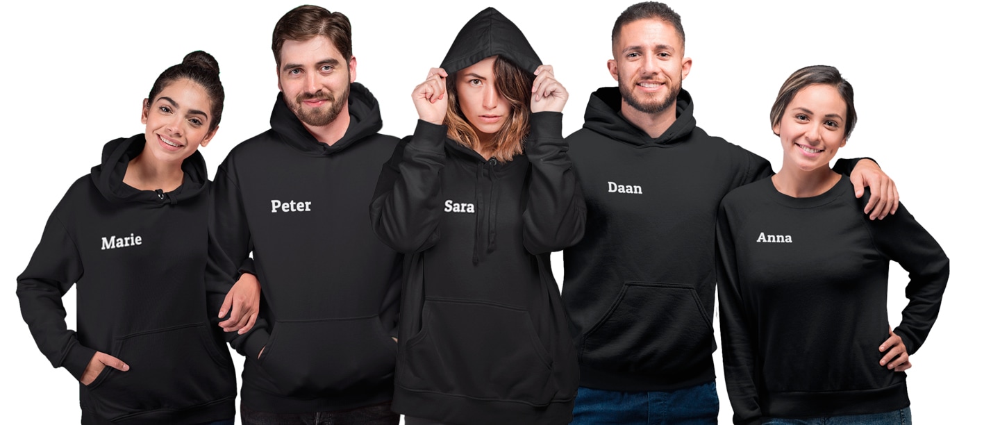 Werkwijze Annoteren je bent Hoodie bedrukken en ontwerpen bij Omnishirt